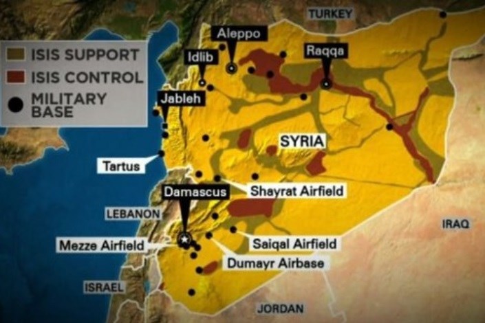 حملات جنگنده‌های ارتش سوریه به مقرهای داعش در مرز با عراق