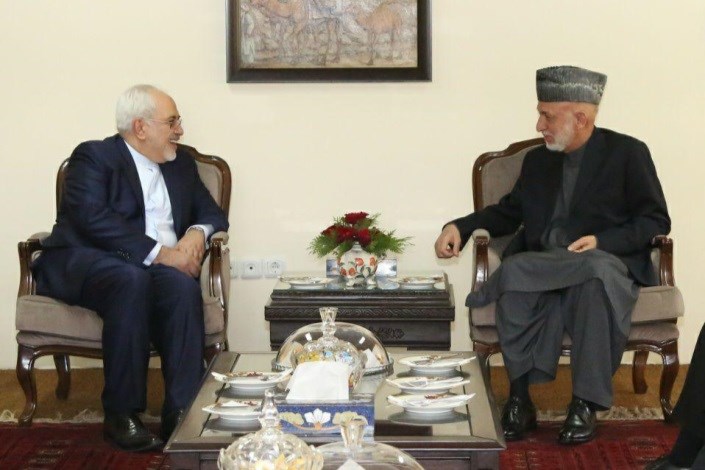 دیدار ظریف با رئیس جمهور پیشین افغانستان