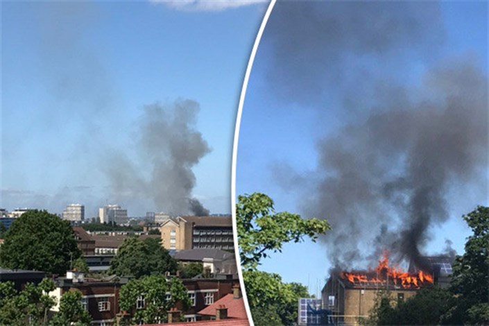 آتش‌سوزی گسترده در شرق لندن