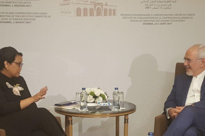 دیدار ظریف با وزیر امور خارجه اندونزی