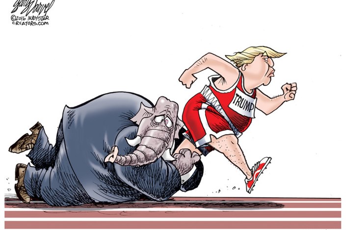 کاریکاتور روز/ تلاش جمهوری خواهان برای کنترل ترامپ