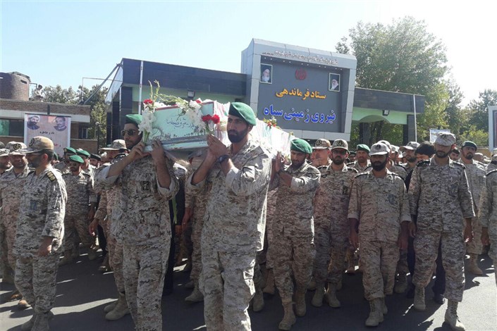پیکر شهید گمنام در ستاد نیروی زمینی سپاه تشییع و تدفین شد