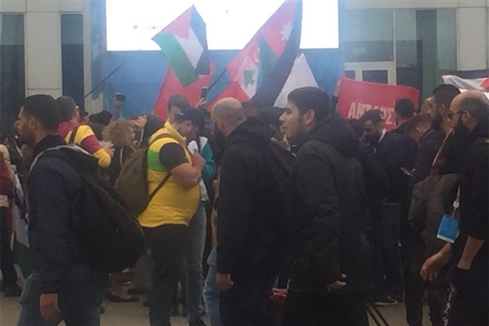 تجمع دانشجویان حامی فلسطین در روسیه+ تصاویر