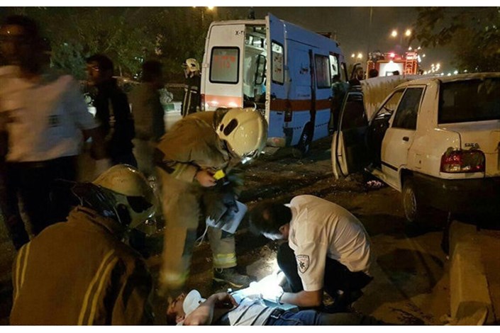 حادثه  تصادف  در بزرگراه شهید کاظمی/ ۴ نفر مصدوم شدند