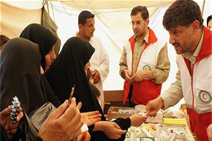 مرکز درمانی و پزشکی هلال احمر در موکب حضرت معصومه(س) فعال شد