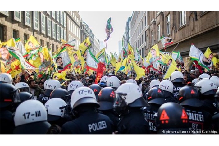 درگیری پلیس آلمان با هواداران پ.ک.ک در دوسلدورف