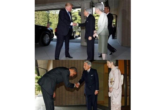 برخورد متفاوت ترامپ و اوباما در دیدار با امپراتوری ژاپن
