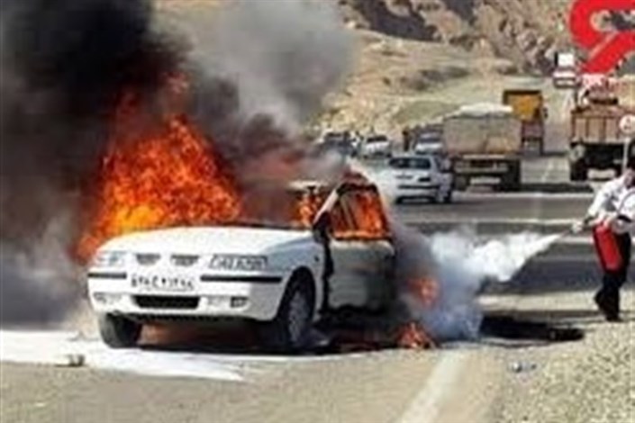 آتش‌ گرفتن خودروی سمند در محور برزول - فارسبان نهاوند ۲ کشته برجای گذاشت