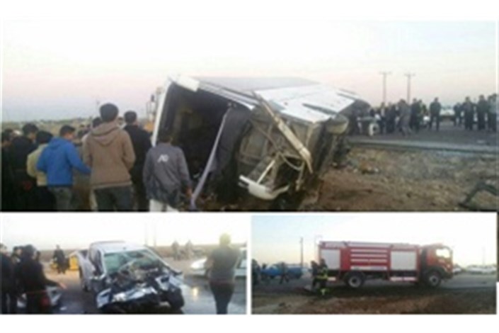 گزارش پلیس راه از حادثه رانندگی خوردرو سواری با اتوبوس حامل دانش آموزان راهیان نور