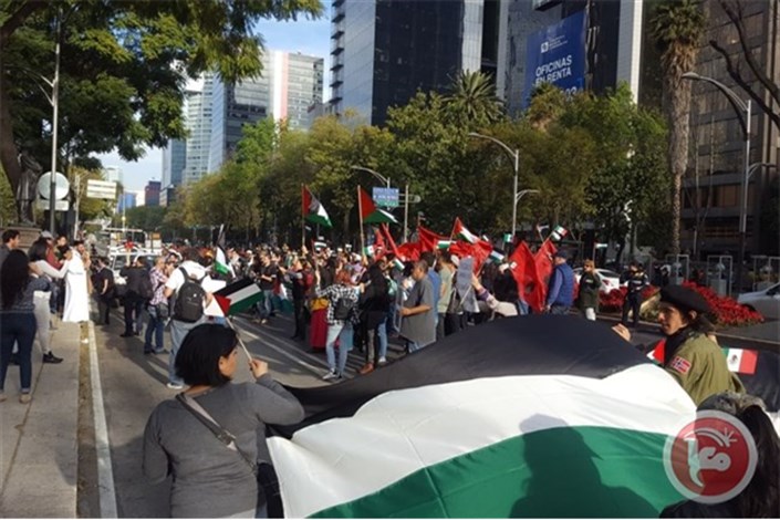 تظاهرات گسترده ضد صهیونیستی در مکزیک