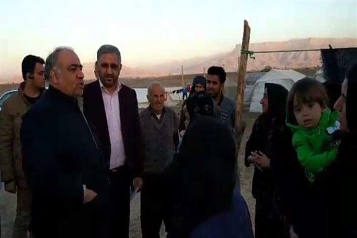 بازدید استاندار کرمانشاه از کمپ زلزله زدگان سرپل‌ذهاب 