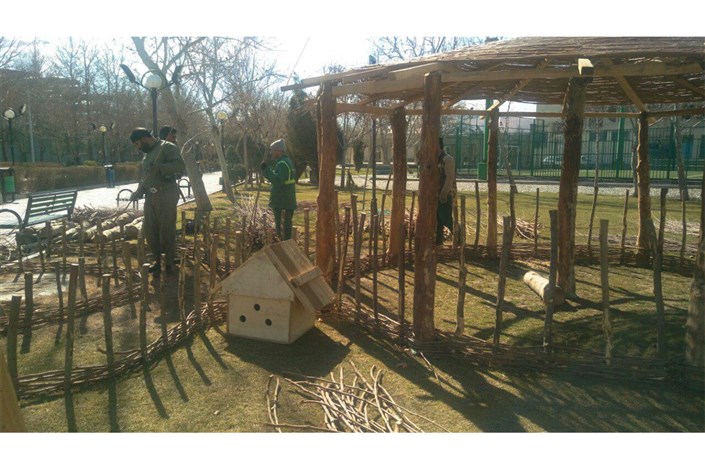 ساخت لانه پرندگان با شاخه های هرس شده درختان در بوستان های مرکز پایتخت آغاز شد