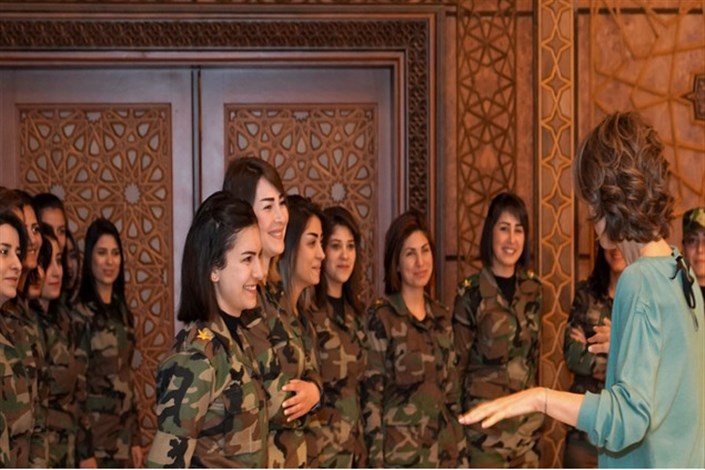 دیدار همسر بشار اسد از زنان ارتش سوریه