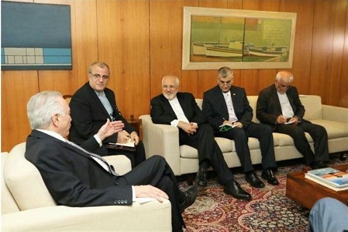 دیدار و گفتگو ظریف با رئیس جمهور برزیل انجام شد