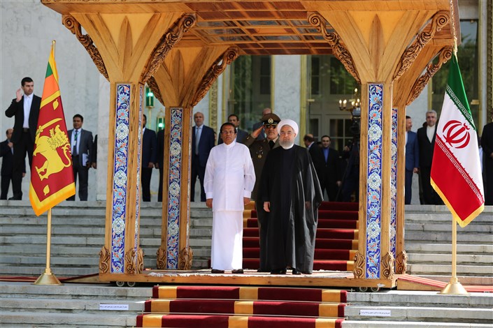 روحانی از رییس جمهوری سریلانکا استقبال رسمی کرد