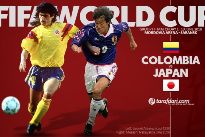 اعلام ترکیب ژاپن و کلمبیا