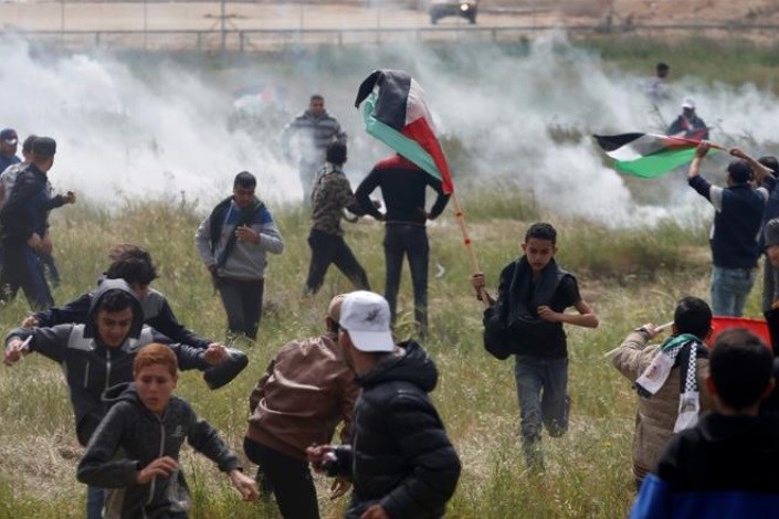  نظامیان صهیونیست به تظاهرات فلسطینیان حمله کردند
