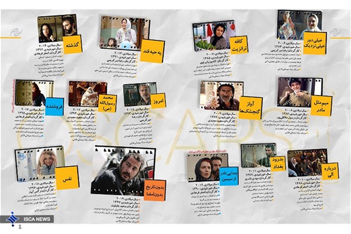 رونمایی از حضور 14 فیلم سینمایی ایرانی در اسکار 