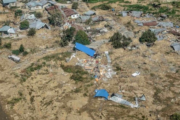 نابودی جزیره اندونزی توسط سونامی و زلزله