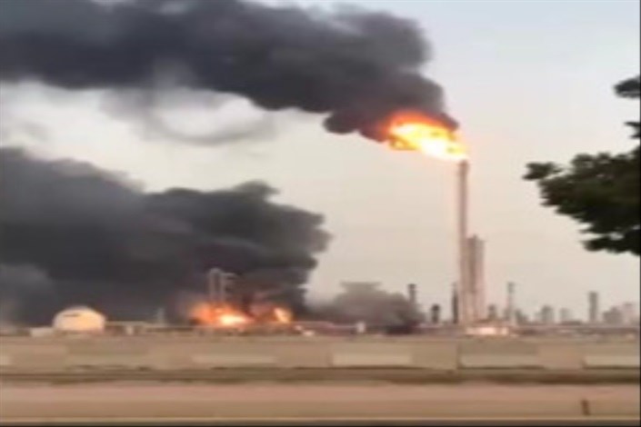 وقوع انفجار و آتش سوزی گسترده در شهر صنعتی ینبع در عربستان