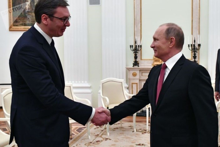 دیدار رئیس جمهور روسیه از صربستان