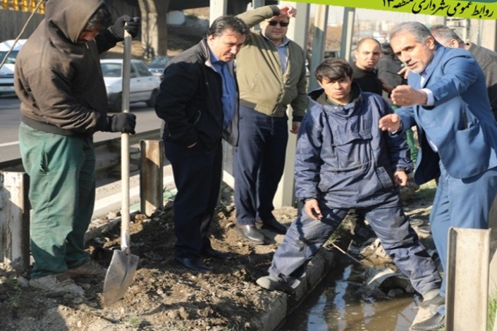 اجرای طرح فوریتی نگهداشت شهر در بزرگراه شهید یاسینی  با فعالیت ۲۵۷ کارگر