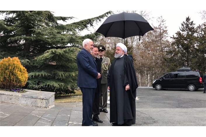 ظریف در مراسم استقبال از نخست‌وزیر ارمنستان حضور یافت