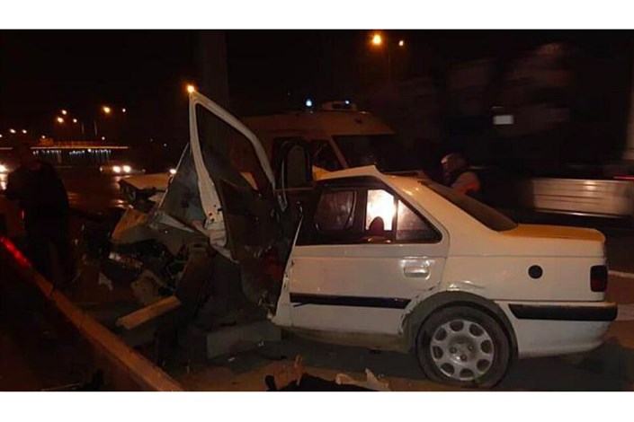 سرعت زیاد در اتوبان امام علی (ع) حادثه آفرید/3 نفر مصدوم شدند