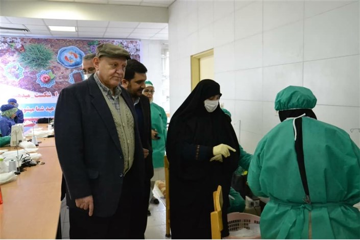 تولید ماسک و مواد ضدعفونی در قرارگاه سلامتِ شهید سلیمانی 